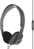 Fones de ouvido on-ear Koss KPH30iK, microfone em linha e controle remoto de toque, Design D-Profile, Com fio com plug de 3,5 mm, cinza escuro e preto