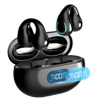 Fones de ouvido Open Ear Clip EUQQ Wireless Bluetooth 5.3 com microfone