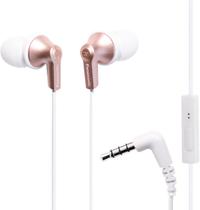 Fones de ouvido Panasonic ErgoFit RP-TCM125-N com microfone em ouro rosa