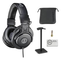 Fones de ouvido para monitor Audio-Technica ATH-M30x pretos com suporte Fones de ouvido para monitor Audio-Technica ATH-M30x pretos com suporte