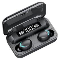 Fones De Ouvido Preto Power Bank Case Carregador Digital