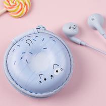 Fones de ouvido QearFun Donut para crianças com microfone e estojo azul