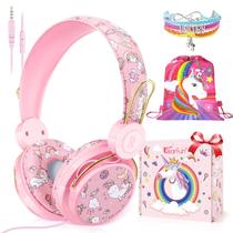Fones de ouvido QearFun Unicorn para meninas e crianças com microfone de 3,5 mm