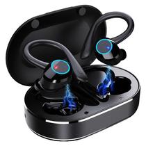 Fones de ouvido sem fio á prova Dágua esportivos com controle de toque.