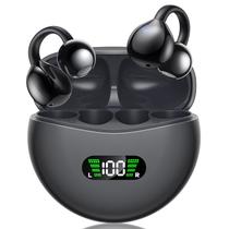 Fones de ouvido sem fio ABCDONG Open Ear Clip On com estojo de carregamento