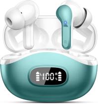 Fones de ouvido sem fio AOSRAU I63 Bluetooth 5.4 HiFi Stereo Cyan