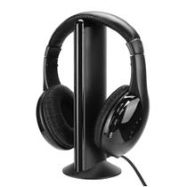 Fones de ouvido sem fio ASHATA para TV com dock de transmissor preto