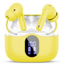 Fones de ouvido sem fio Btootos Bluetooth 5.4 IP7 à prova dágua amarelos