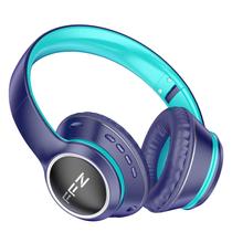 Fones de ouvido sem fio FFZ Kids K21 com microfone LED azul marinho