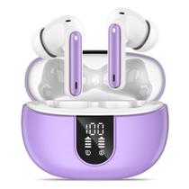 Fones de ouvido sem fio MobaDeety Bluetooth 5.3 40Hrs Playtime Purple