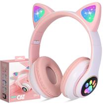 Fones de ouvido sem fio TCJJ Kids Cat Ear LED Bluetooth com microfone Fones de ouvido sem fio TCJJ Kids Cat Ear LED Bluetooth com microfone