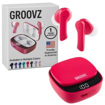Fones de ouvido sem fio verdadeiros Groovz Bluetooth IPx4 Magenta Fones de ouvido sem fio verdadeiros Groovz Bluetooth IPx4 Magenta