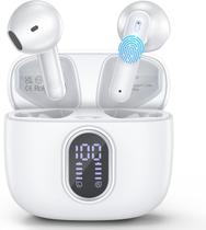 Fones de ouvido sem fio WHYKJTEK G18 Bluetooth 5.3 42Hrs Playtime White
