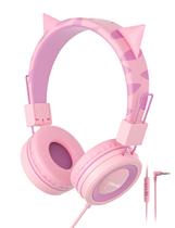 Fones de ouvido SIMJAR Cat Ear Kids com limitador de volume de microfone