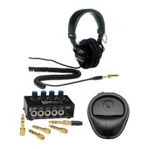 Fones de ouvido Sony MDR7506 Professional com amplificador e estojo Fones de ouvido Sony MDR7506 Professional com amplificador e estojo