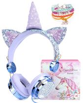 Fones de ouvido TCJJ Unicorn Kids para meninas, crianças e adolescentes, com fio Fones de ouvido TCJJ Unicorn Kids para meninas, crianças e adolescentes, com fio