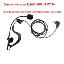 Fones de ouvido tipo C para EJEAS V4 Plus F6 V7 Árbitro Intercom Headset Árbitro Intercom Arm Pack Fones de ouvido tipo C para EJEAS V4 Plus F6 V7 Árbitro Intercom Headset Árbitro Intercom Arm Pack