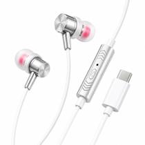 Fones De Ouvido Usb-c Tipo C Com Microfone Som Estéreo Qualidade Alta Branco