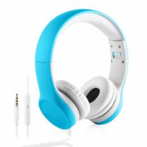 Fones de ouvido YUSONIC Kids com cabo, função de compartilhamento, azul Fones de ouvido YUSONIC Kids com cabo, função de compartilhamento, azul