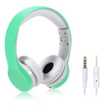 Fones de ouvido YUSONIC Kids com cabo, função de compartilhamento, verde claro Fones de ouvido YUSONIC Kids com cabo, função de compartilhamento, verde claro