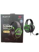 Fones Havit Gamenote H2030e Preto E Verde Com Microfone Fones Havit Gamenote H2030e Preto E Verde Com Microfone