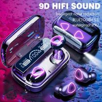 Fones ouvido Display Bluetooth IPX4 TWS 5.1 LED HiFi Estéreo