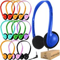 Fones para Crianças Wensdo HY857 12 Unidades com Fio Multicolorido