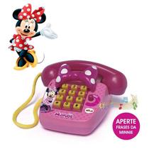 Foninho da Minnie Com Som Original Elka Disney Telefone Infantil Musical Brinquedo Sonoro