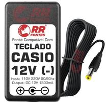 Fonte 12V Ad-12 Para Teclado Casio Ap-200 Cdp-100 Cdp-200