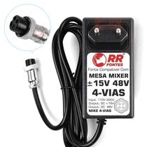 Fonte 15V 48V 4-Vias Para Mesa De Som Mixer Am M8 Fx Usb