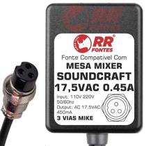 Fonte 17,5V Para Mesa Mixer Selenium Soundcraft 1202Fx 802Fx - Rrfontes Comércios De Eletrônicos