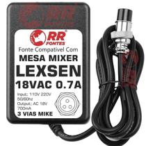 Fonte 18Vac Pra Mesa Mixer Lexsen Pm6 Pm8 Pm12Es Pm16 Pm16Es