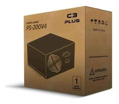 Fonte 200W Reais C3Plus ATX PS-200V4 Sem Cabo Bivolt