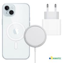 Fonte 20W Turbo + Capa + Carregador Magsafe Compatível iPhone 15