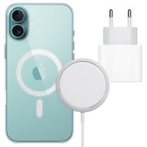 Fonte 20W Turbo Tipo C Capa e Carregador Inducão Compatível iPhone 16