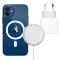 Fonte 20W Turbo Tipo C com Capa Magnética e Carregador Inducão para iPhone12, 12 Pro e Max