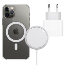 Fonte 20W Turbo Tipo C com Capa Magnética e Carregador Inducão para iPhone12, 12 Pro e Max