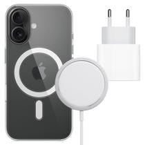 Fonte 20W Turbo Tipo C com Capa Magnética e Carregador Inducão para iPhone16, 16 Pro e Max
