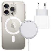 Fonte 20W Turbo Tipo C com Capa Magnética e Carregador Inducão para iPhone16, 16 Pro e Max