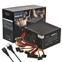 Fonte 400W Alta Potência e Segurança para PCs Gamer com Conectores Diversos ATX400X Fonte 400W Alta Potência e Segurança para PCs Gamer com Conectores Diversos ATX400X