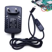 Fonte 5v 3A Micro-USB 3.1 Conector V8 Para Rasp. Pi 2 Pi 3 Pi 3b Botão Liga/Desligar - U1001