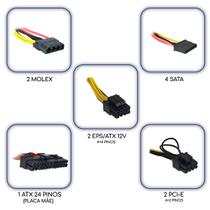 Fonte 600W ATX Duex DX 600WFSE+, Bivolt Automático, 80 Plus Bronze, PFC Ativo, Preto