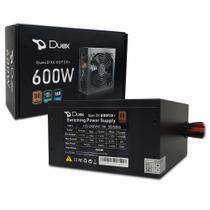 Fonte 600W Atx Duex Dx 600Wfse+, Bivolt Automático, 80 Plus Fonte 600W Atx Duex Dx 600Wfse+, Bivolt Automático, 80 Plus