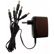 Fonte 9v com 5 saídas Para Pedal Pedaleira Bivolt negativo interno