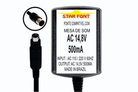 Fonte AC 14,8V 500mA Bivolt Para Mesa De Som Mixer Roxy