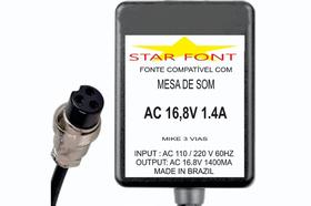 Fonte AC 16,8V 1.4A Bivolt para Mesa de Som Mixer Phonic MR