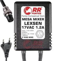 Fonte Ac 17V Para Mixer Lexen M802Fx Pm24 Pm-24 M2442 M802
