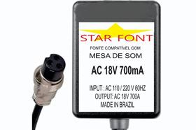 Fonte AC 18V 0.7A Bivolt para Mesa de Som Mixer Novik NVK NEO