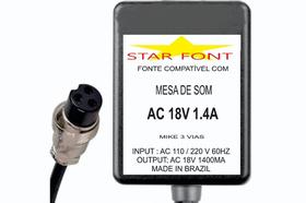 Fonte AC 18V 1.4A Para Mixer Waldman - Bivolt 110V/220V