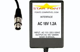 Fonte AC 18V 1,2A com Plug de 4 Vias para Mixer DJR 400 E&S